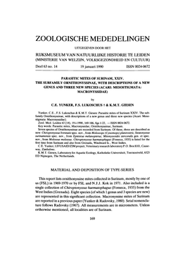 Zoologische Mededelingen