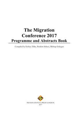 Turkish Migration Conference 2016 Book of Abstracts