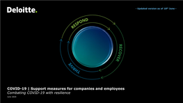 COVID-19 | Support Measures for Companies and Employees Combating COVID-19 with Resilience June 2020 Index