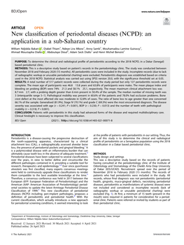 New Classification of Periodontal Diseases