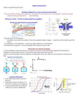 Biochem II Signaling Intro and Enz Receptors