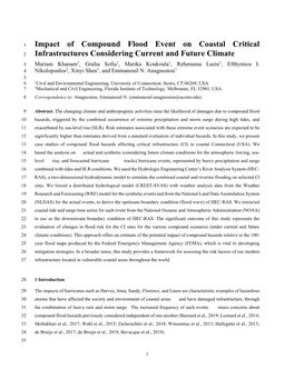 Impact of Compound Flood Event on Coastal Critical