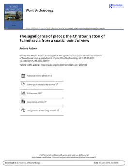 The Christianization of Scandinavia from a Spatial Point of View