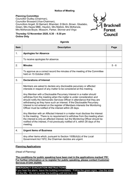 (Public Pack)Agenda Document for Planning Committee, 12/11/2020