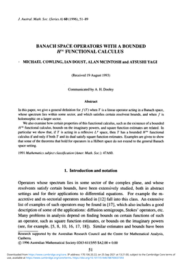 Banach Space Operators with a Bounded H∞ Functional Calculus