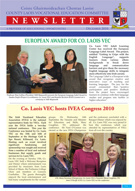 European Award for Co. Laois VEC Co