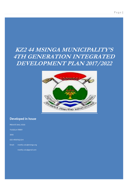 Msinga Municipal Idp 2017 2022