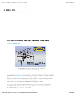 2013 Sex Work and the Senate Swedish Meatballs | a Paper Bird.Pdf