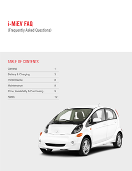 I-Miev FAQ (Frequently Asked Questions)