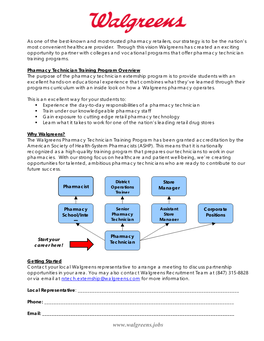 WALGREENS EXPERIENTIAL LEARNING PROGRAM AGREEMENT (Non-Pharmacist)*