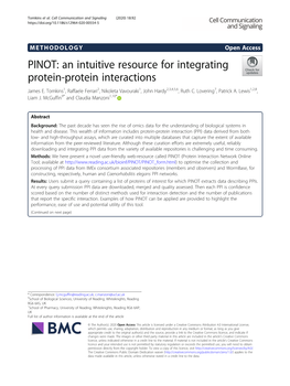 PINOT: an Intuitive Resource for Integrating Protein-Protein Interactions James E