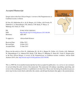 A Review of the Neoproterozoic to Cambrian Tectonic Evolution