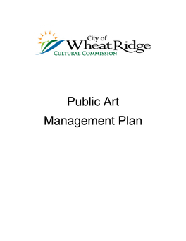 Public Art Management Plan Public Art Management Plan