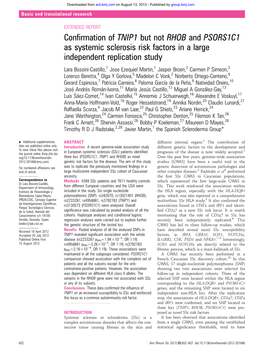 Confirmation of TNIP1 but Not RHOB and PSORS1C1 As Systemic Sclerosis Risk Factors in a Large Independent Replication Study