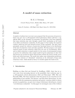 A Model of Mass Extinction