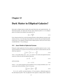 Dark Matter in Elliptical Galaxies?