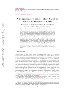 Control Chart Based on the Mann-Whitney Statistic