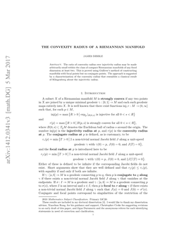 The Convexity Radius of a Riemannian Manifold