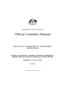 Official Committee Hansard