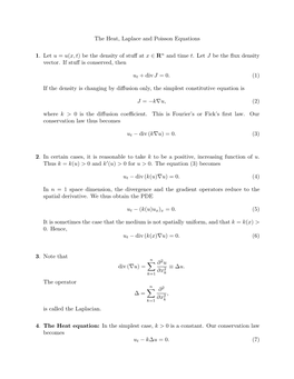 The Heat, Laplace and Poisson Equations