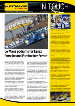 In Touch the Official Magazine of Dunlop Motorsport [ ] Le Mans Race Edition