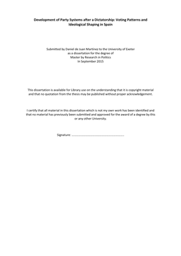 Development of Party Systems After a Dictatorship: Voting Patterns and Ideological Shaping in Spain