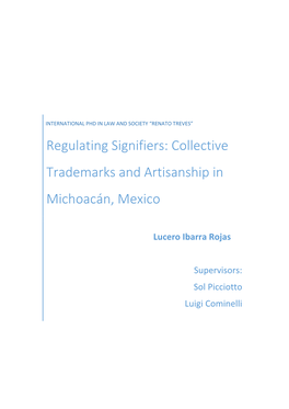 Collective Trademarks and Artisanship in Michoacán, Mexico