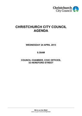 Christchurch City Council Agenda 24 April 2013