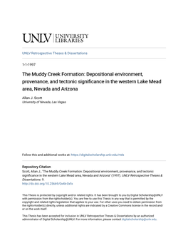 The Muddy Creek Formation: Depositional Environment, Provenance, and Tectonic Significance in the Western Lake Mead Area, Nevada and Arizona