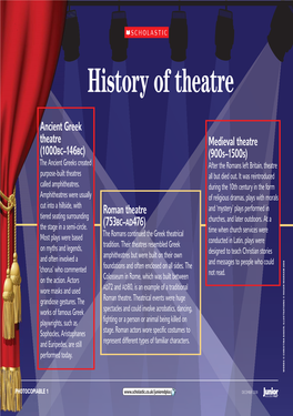 History of Theatre the Romans Continued Theatrical Thegreek AD (753 Roman Theatre ﬁ Colosseum Inrome, Which Was Built Between Tradition