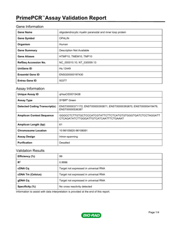 Primepcr™Assay Validation Report