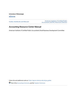 Accounting Resource Center Manual