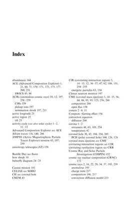 Abundances 164 ACE (Advanced Composition Explorer) 1, 21, 60, 71