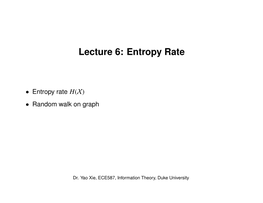 Entropy Rate