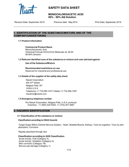 Safety Data Sheet MCAA