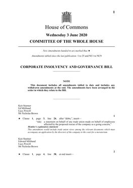 Corporate Insolvency and Governance Bill