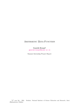 Arithmetic Zeta-Function