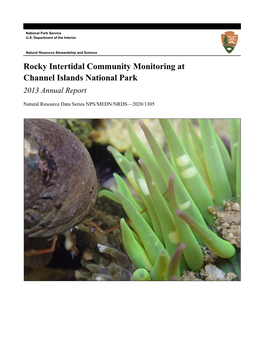 Rocky Intertidal Community Monitoring at Channel Islands National Park 2013 Annual Report