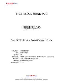 Ingersoll-Rand Plc