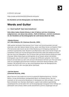 Words and Guitar