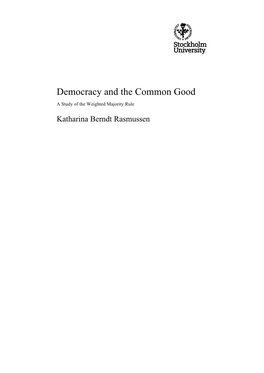 Democracy and the Common Good FINAL