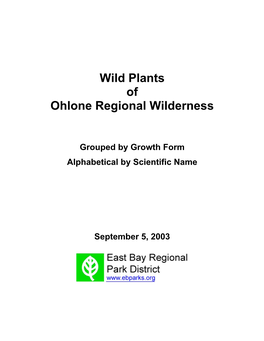 Wild Plants of Ohlone Regional Wilderness