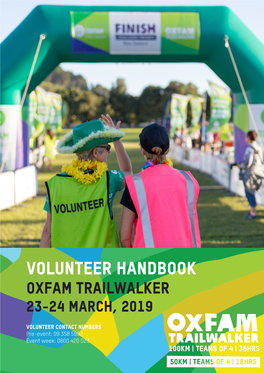 Volunteer Handbook Oxfam Trailwalker 23-24 March, 2019