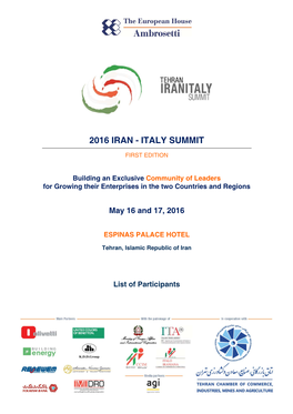 2016 Iran - Italy Summit