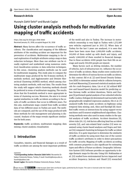 Using Cluster Analysis Methods for Multivariate Mapping of Traflc Accidents of the World and Also in Turkey