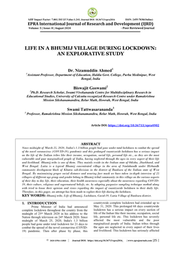 Life in a Bhumij Village During Lockdown: an Explorative Study