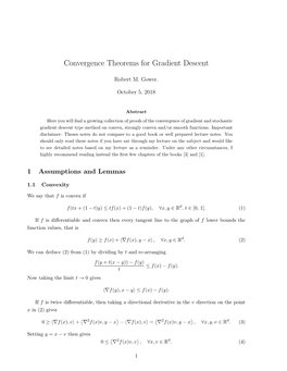 Convergence Theorems for Gradient Descent