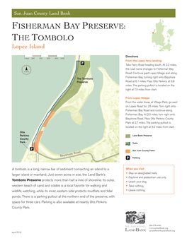 FISHERMAN BAY PRESERVE: the TOMBOLO Lopez Island