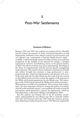 1 Post-War Settlements