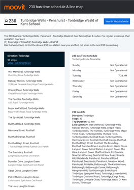 230 Bus Time Schedule & Line Route